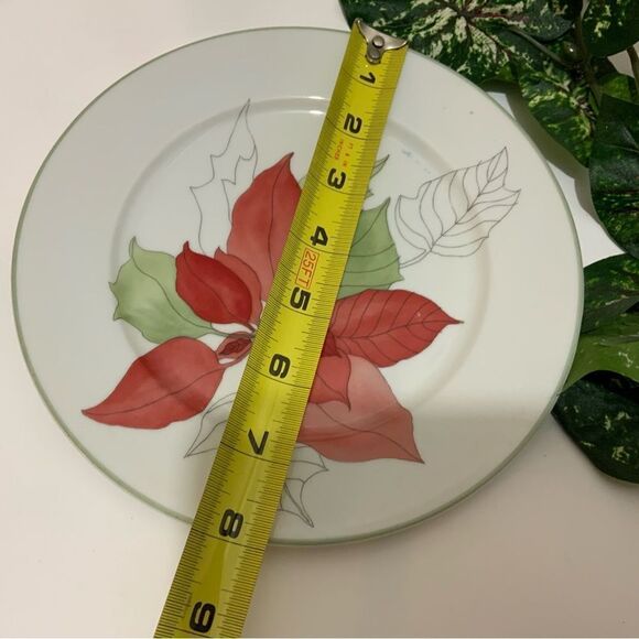 2 Block Spal 8"  Plate Poinsettia Christmas Mary Lou Goertzen - Picture 6 of 7